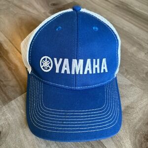 YAMAHA Blue White Trucker Hat Adjustable Logo Cap Motorcycles ATV Marine‎